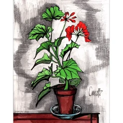 MABILLON Christophe - Dessin original "Hommage à B.BUFFET, Petit Bouquet 04" 40x30cm - 2015