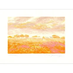 MANOUKIAN Claude - Lithographie originale "Dans les champs" 37x53cm