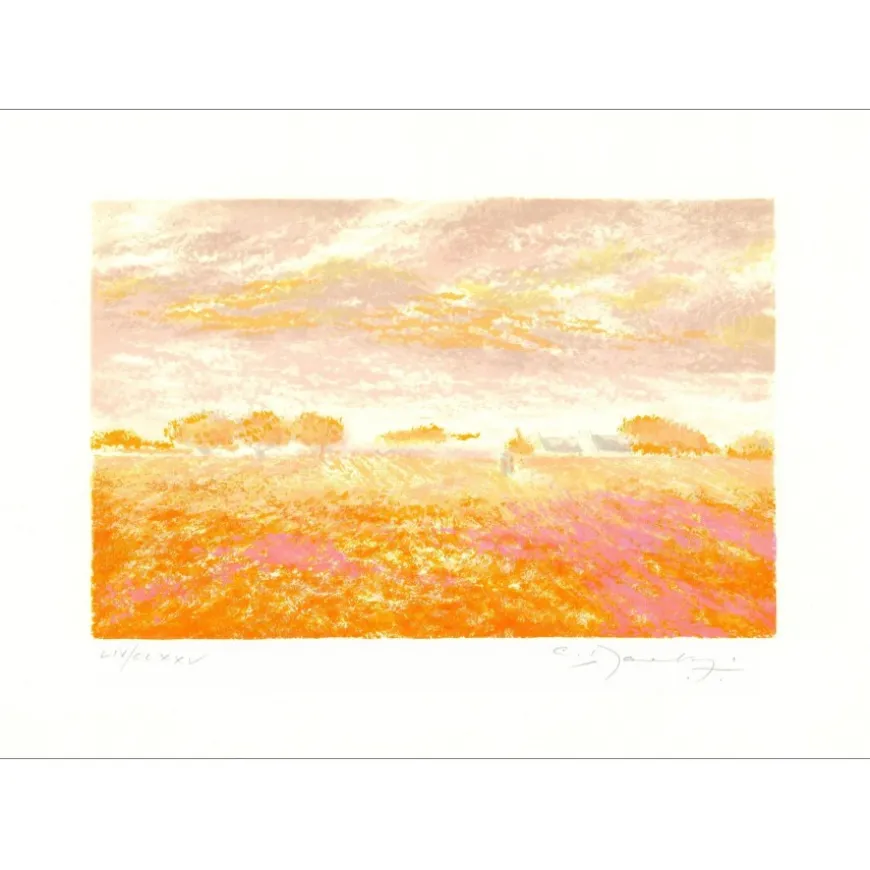MANOUKIAN Claude - Lithographie originale "Dans les champs" 37x53cm