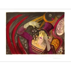 MARCEAU Marcel - Lithographie originale "Bip et l'Enfer" 54x75cm - 1981