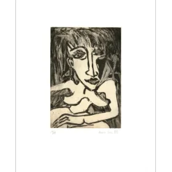 MARIE.LINO M - Gravure originale "La Dame de Pique" 57x45cm