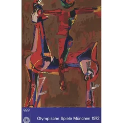 MARINI Marino - Lithographie "Olympische Spiel, München" 102x63cm - 1972