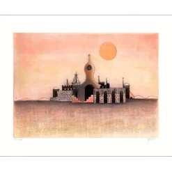 MARKA - Gravure originale "L'Eglise" 38x46cm