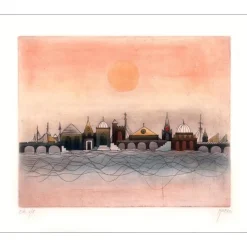 MARKA - Gravure originale "Rivière" 38x42cm