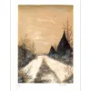 MAS Olivier - Lithographie originale "Barrière enneigé" 65x50cm