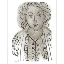 MATISSE Henri - Lithographie "Portrait de femme" 35x26cm - 1939