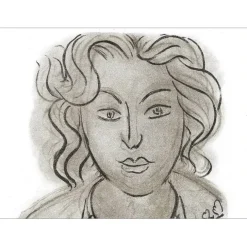 MATISSE Henri - Lithographie "Portrait de femme" 35x26cm - 1939