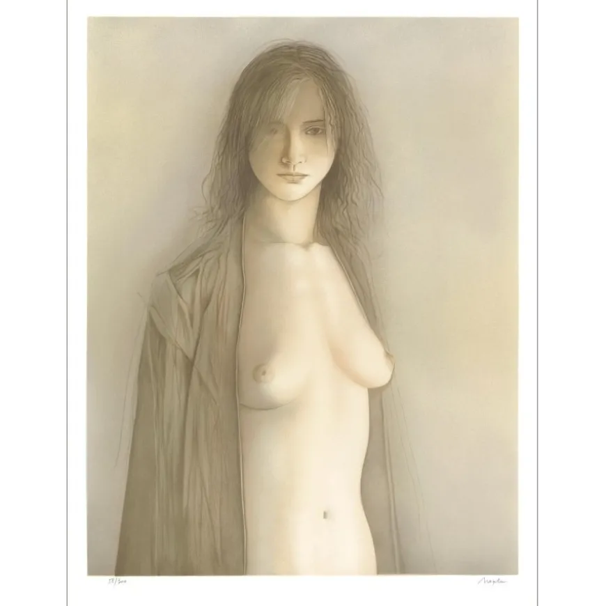 MAZILU Georges - Lithographie originale "Femme nue" 76x56cm