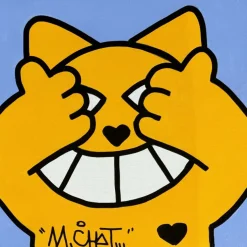 M.CHAT (Thoma Vuille) - Acrylique sur toile "Pas vu" 40x40cm - 2024