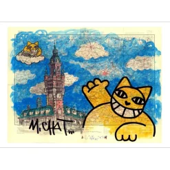 M.CHAT (Thoma Vuille) - Lithographie "Hommage à Lille" 50x70cm - 2023