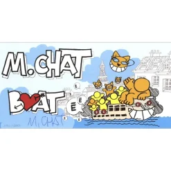 M.CHAT (Thoma Vuille) - Lithographie "Boat Chat" 10x20cm - 2019