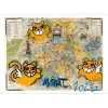 M.CHAT (Thoma Vuille) - Lithographie "Carte de Paris" 50x70cm - 2023 - DATEE