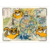 M.CHAT (Thoma Vuille) - Lithographie rehaussée "Carte de Paris" 50x70cm - 2023
