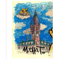 M.CHAT (Thoma Vuille) - Lithographie "Hommage à Lille" 50x70cm - 2023