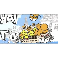 M.CHAT (Thoma Vuille) - Lithographie "Boat Chat" 10x20cm - 2019