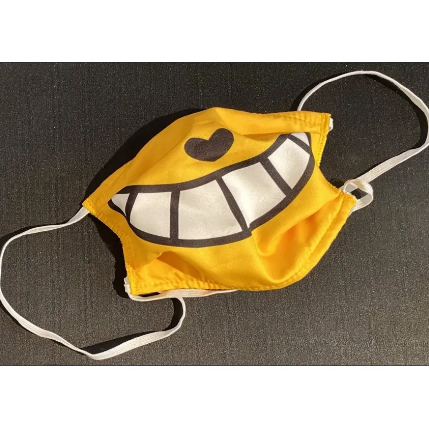 M.CHAT (Thoma Vuille) - Masque de protection Jaune USN1 "M CHAT" Taille adulte (18 x 16,5 cm)