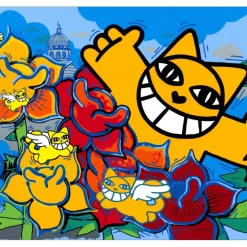 M.CHAT (Thoma Vuille) - Sérigraphie "Bises Bee" 61x68cm - 2024
