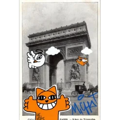 M.CHAT (Thoma Vuille) - Sérigraphie sur carte postale "Paris 18/25" 14x9cm - 2019