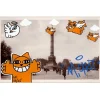 M.CHAT (Thoma Vuille) - Sérigraphie sur carte postale "Paris 22/25" 9x14cm - 2019