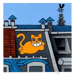 M.CHAT (Thoma Vuille) - Sérigraphie "Paris, l'île de la cité" 25x25cm - 2022