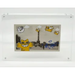 M.CHAT (Thoma Vuille) - Sérigraphie sur carte postale "Paris 22/25" 9x14cm - 2019