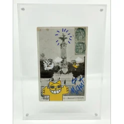 M.CHAT (Thoma Vuille) - Sérigraphie sur carte postale "Paris 21/25" 14x9cm - 2019