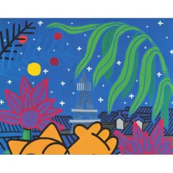 M.CHAT (Thoma Vuille) - Sérigraphie originale "Rousseau by night" 70x50cm - 2021