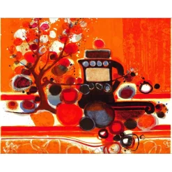 MENGUY frédéric - Lithographie originale "Exposition, Manoir du Mad" - 67x49cm - 1972
