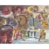 MENTOR Blasco - Huile sur toile "Parade au clown bleu" 54x73cm (20P)