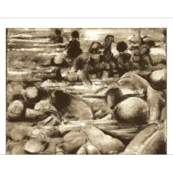 MENTOR Blasco - Lithographie "La plage" 32x25cm - 1971