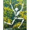 MESNAGER Jérôme - Peinture à l'acrylique "Sous les arbres" 39x29cm - 2024