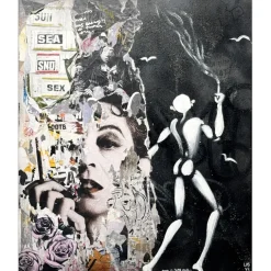 MESNAGER Jérôme - Peinture "L'homme blanc x Gainsbourg" 61x50cm - 2024