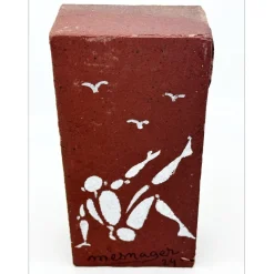 MESNAGER Jérôme - Peinture sur brique "l'homme en blanc B3" 22x11x6cm - 2024