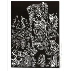 MEYER Eric - Gravure originale "HIBOU" 38x28cm
