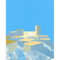 MÜHL Roger - Lithographie originale "Provence : Les villages sont construits sur les collines" 42x32cm