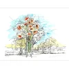 MICHEL-HENRY - Lithographie originale rehaussée "Bouquet de fleurs - 4" 25x35cm - 2015