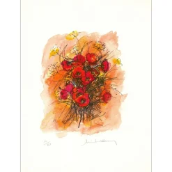 MICHEL-HENRY - Lithographie "Bouquet de fleurs - 2" 38x28cm