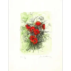 MICHEL-HENRY - Lithographie "Bouquet de fleurs - 3" 38x28cm