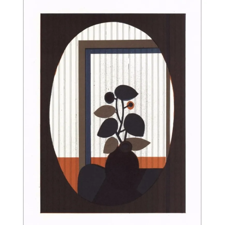 MINAUX André - Lithographie originale "Composition au pot de fleurs" 27x21cm - 1978