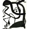 MIRO Joan - Bois gravé original "Composition BG04" 32x25cm - 1989