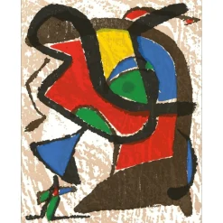 MIRO Joan - Bois gravé original "Composition BG01" 32x25cm - 1984