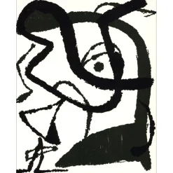 MIRO Joan - Bois gravé original "Composition BG04" 32x25cm - 1989