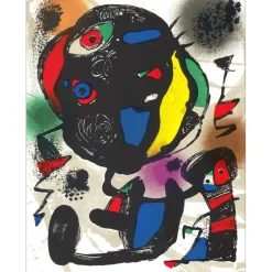MIRO Joan - Lithographie originale "Composition V" 32x24cm - 1981