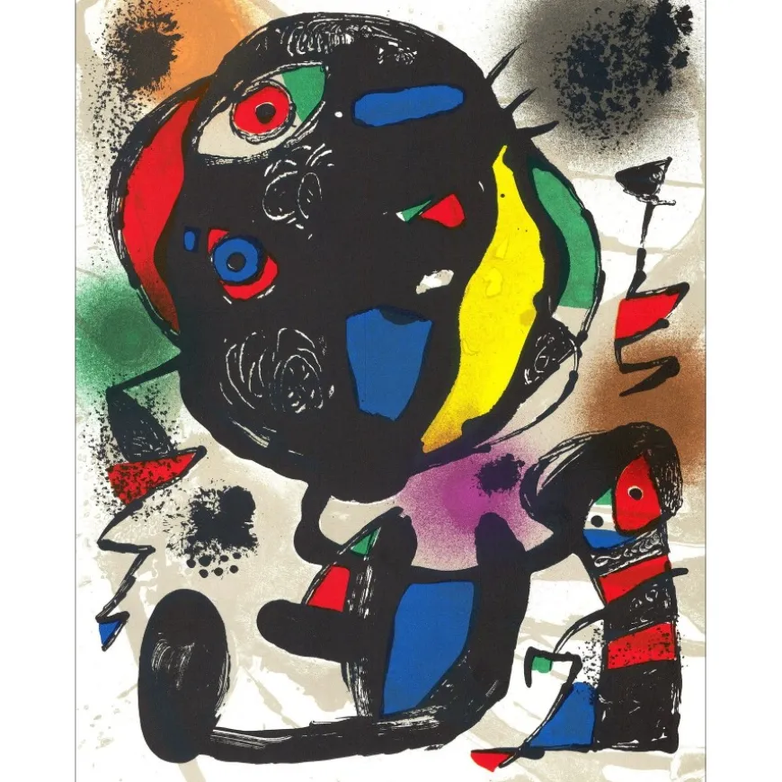 MIRO Joan - Lithographie originale "Composition V" 32x24cm - 1981