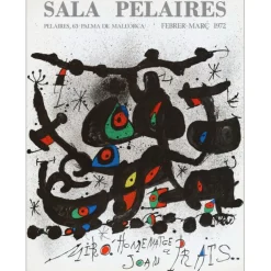 MIRO Joan - Lithographie "Exposition Galerie Pelaires, Palma de Mallorca" 75x58cm - 1972