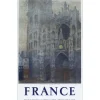 MONET Claude - Lithographie "France, La Cathédrale de Rouen" 100x62cm - 1950