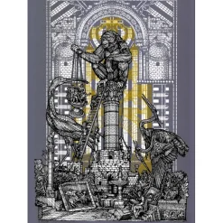 MONKEYBIRD - Sérigraphie originale avec Or 24 carats "Siméon" 70x50cm - 2020