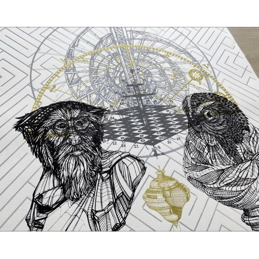 MONKEYBIRD - Sérigraphie originale "Avant propos" 65x50cm - 2016