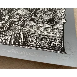 MONKEYBIRD - Sérigraphie originale avec Or 24 carats "Siméon" 70x50cm - 2020