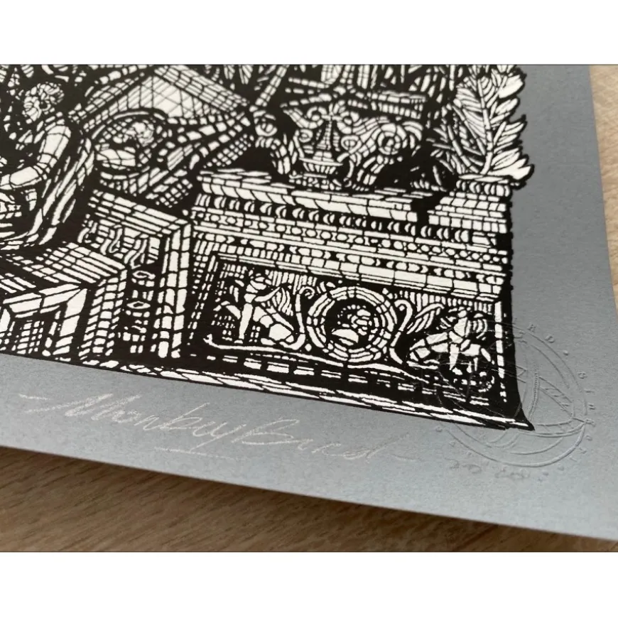 MONKEYBIRD - Sérigraphie originale avec Or 24 carats "Siméon" 70x50cm - 2020